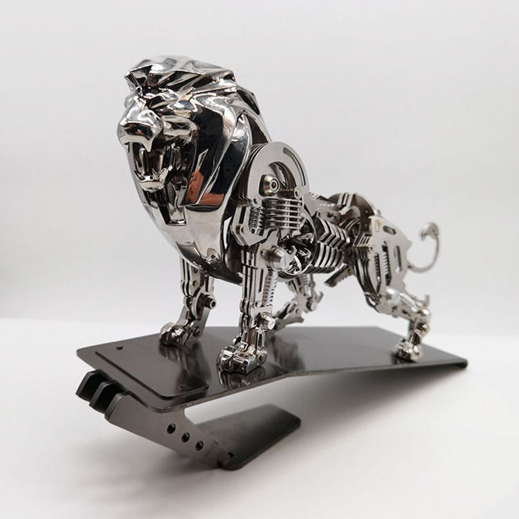 Lion Custom Mechanical Model High End Punk Style Metal Craft Decor Items Future Design Mechanical Lion Metal Home Decor