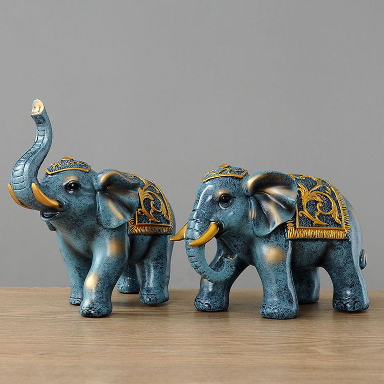 2021 Cheap Fengshui Walking Elephant Home Decoration Living Room Figura De Elefante Hot Handmade Resin Elephant Statue