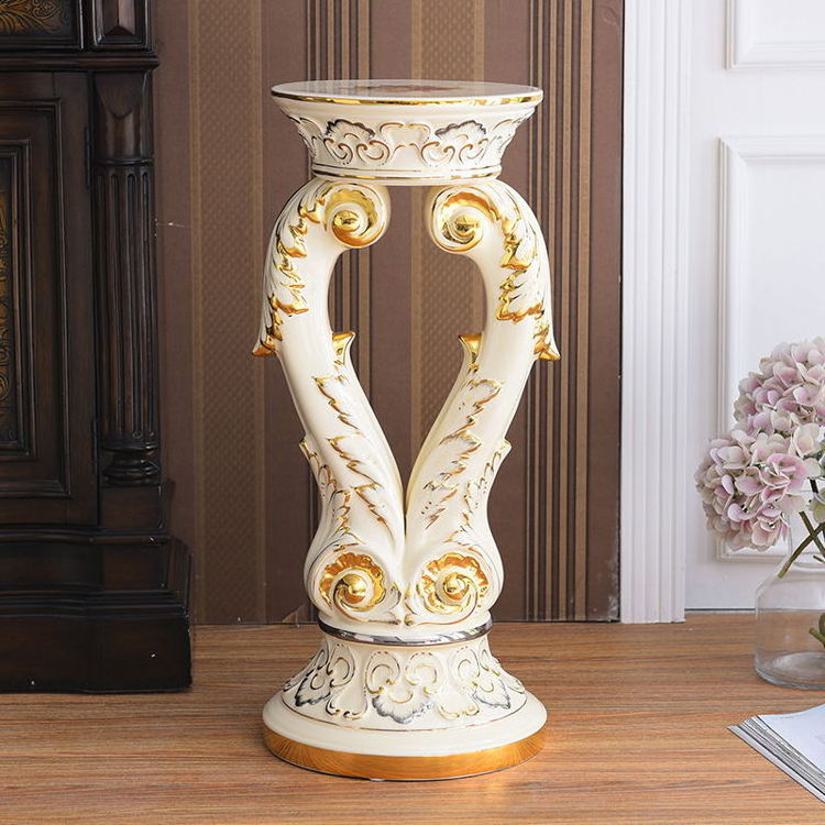 High End Luxury European Home Decor Royal Design Flowerpot Vaso Decorativos Ceramic Roman Column 2022 Luxury Vase