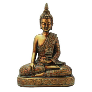 Buddha Wholesale Cheap Buddhism Home Decor Resin Crafts Thai Fengshui Buda Decoracion Elegant Golden Thai Buddha Statue