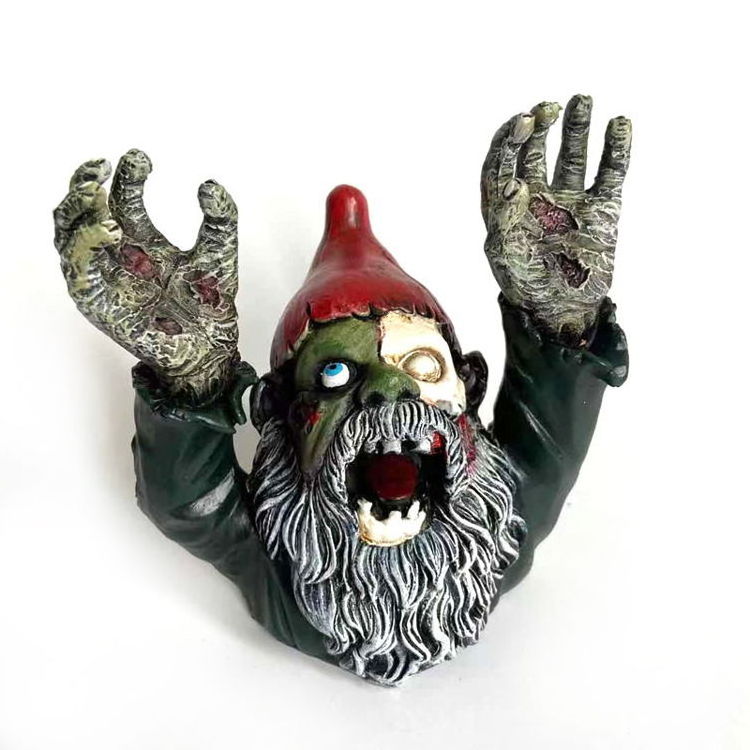 Halloween Decor Wholesale 2021 Small 3D Resin Scary Dwarf Garden Ornaments New Horrible Halloween Gnomes Home Decoration