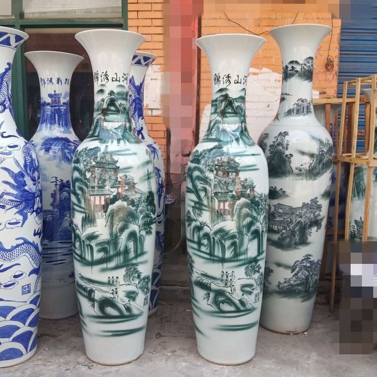 Floor Vase Hand Painting Big Vase Large Home Decor Elegant Grandes Jarrones Chinos Antique Style Chinese Floor Vase For Hotel