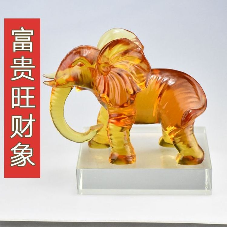 High Grade Glass Crafts Living Room Decorative Object Elefante De Cristal Figuras Business Gifts Crystal Elephant Figurines