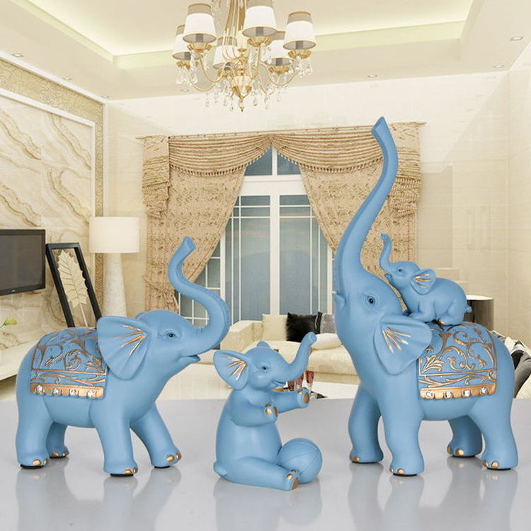 Modern Living Room House Decoration Creative Wedding Gift Elefante Estatua Cute Resin 5 Elephant Family Home Decor Retail