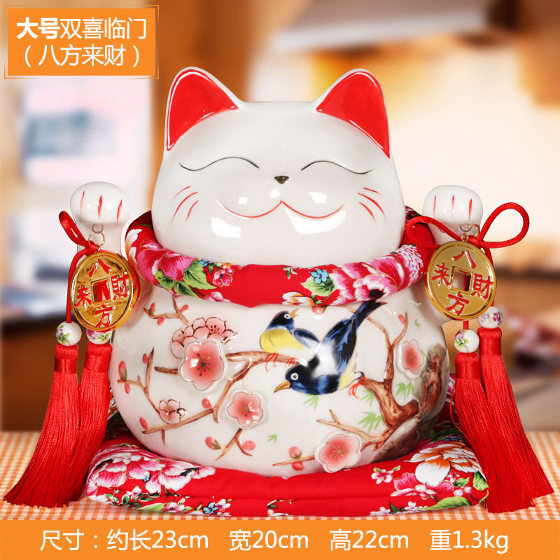 Wholesale Dropship Japanese Cat Statue Ceramic Figurine Home Decor Lucky Cat Maneki Neko