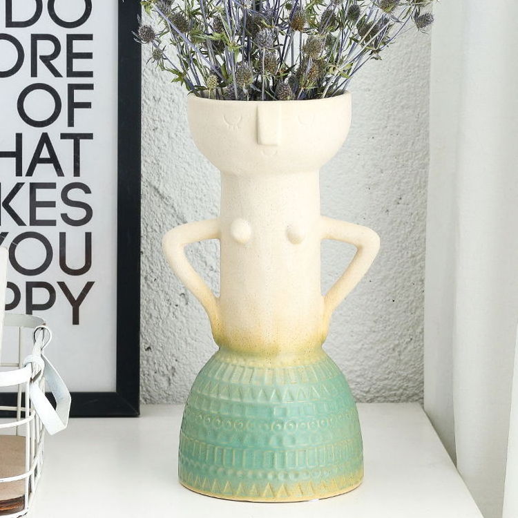 Creative Cartoon Cute Face Vase Planter Home Decor Vasos De Plantas