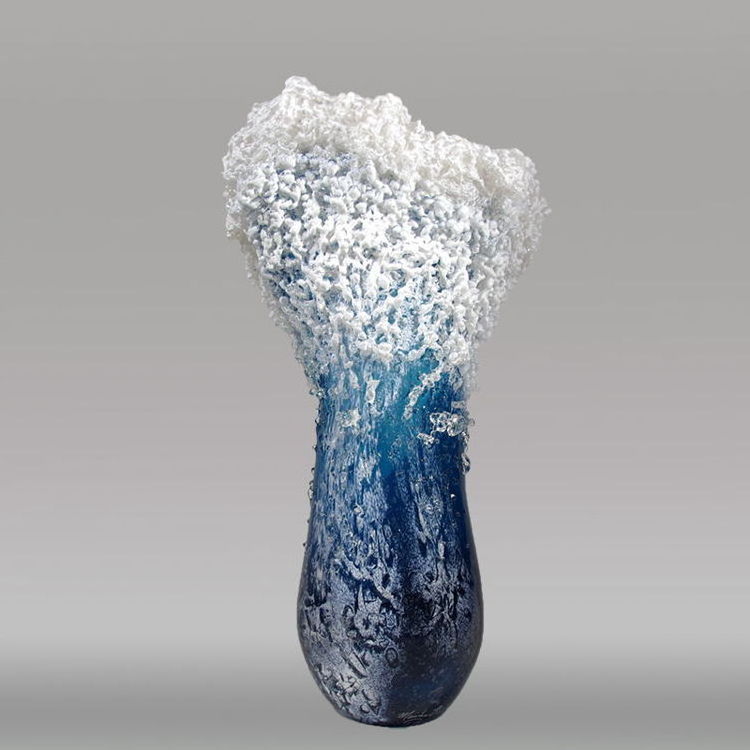 Modern Livingroom Tabletop Decoration Azul Jarrones De Epoxi 2022 Latest Design Resin Decorative Vase