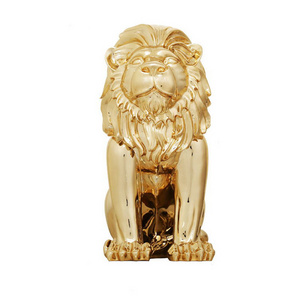 Lion Luxury Cartoon Style Polyresin Resin Crafts Living Room Home Accessories House Decoration Gold Medium Sized Lion Statue