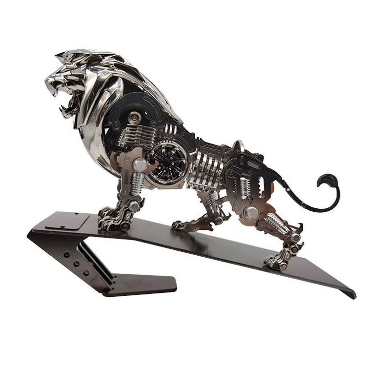 Lion Custom Mechanical Model High End Punk Style Metal Craft Decor Items Future Design Mechanical Lion Metal Home Decor