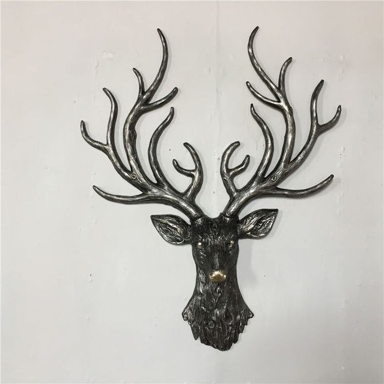 2022 New Design Lifelike 3D Animal Wall Art Night Club Bar Shop Hirsch Geweih Gold Resin Deer Head Wall Hangings For Home Decor