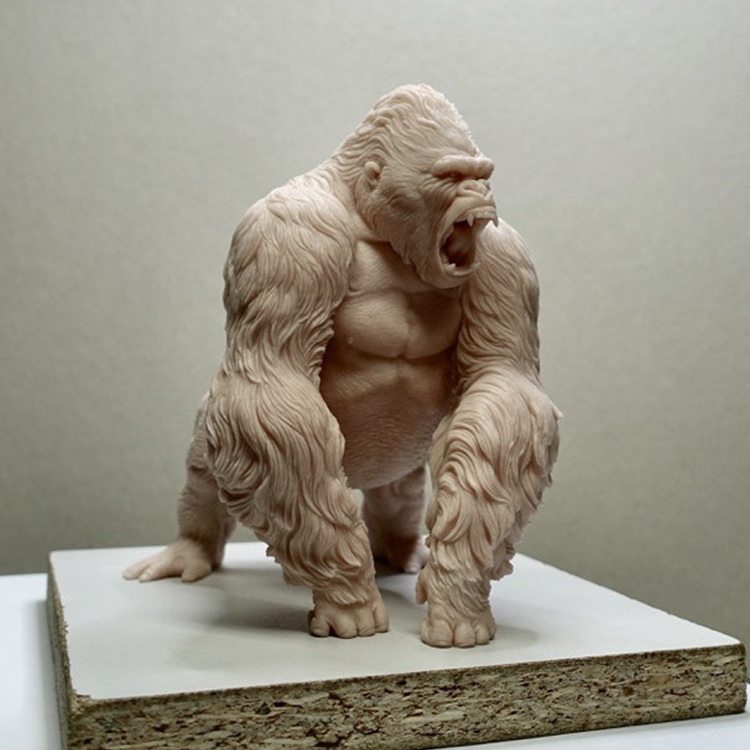 Custom Home Decor Sculpture Statue Large Lifelike Fiberglass Gorilla Statue Modern Design Life Size King Kong