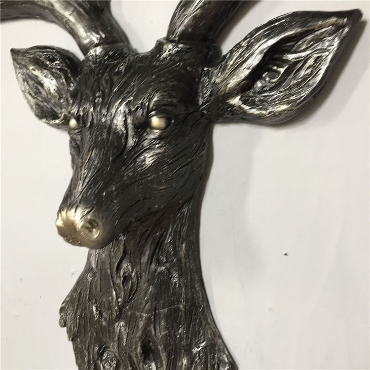 2022 New Design Lifelike 3D Animal Wall Art Night Club Bar Shop Hirsch Geweih Gold Resin Deer Head Wall Hangings For Home Decor