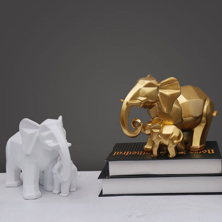 Noedic Entrance Living Room Desktop Animal Figure Decoration Goud Olifant Beeld Modern Simple  Geometrical Elephant Figure