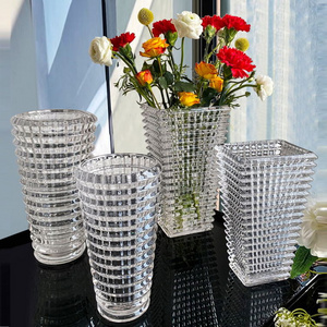 Creative Crystal Design Transparent Glass Vases Home Tabletop Decor Floreros-De-Vidrio