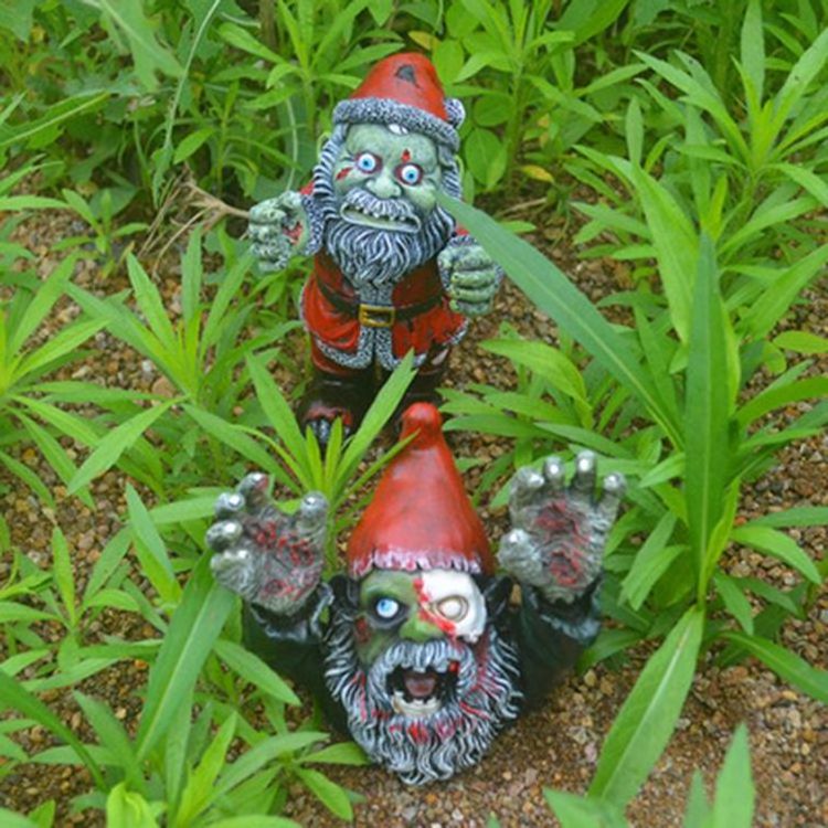 Halloween Decor Wholesale 2021 Small 3D Resin Scary Dwarf Garden Ornaments New Horrible Halloween Gnomes Home Decoration