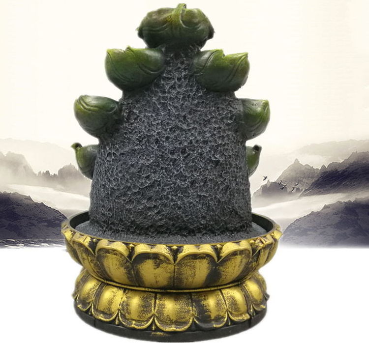 Buddha 2021 Feng Shui Product Creative Resin Crafts Buda Fountain Home Office Decoration Elegant Buddha Welcome Statue