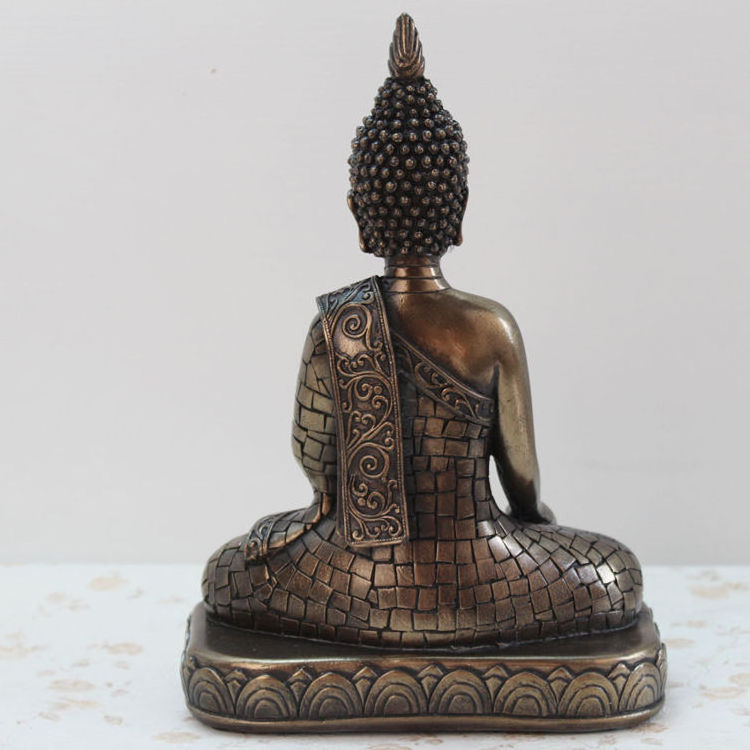 Buddha Wholesale Cheap Buddhism Home Decor Resin Crafts Thai Fengshui Buda Decoracion Elegant Golden Thai Buddha Statue