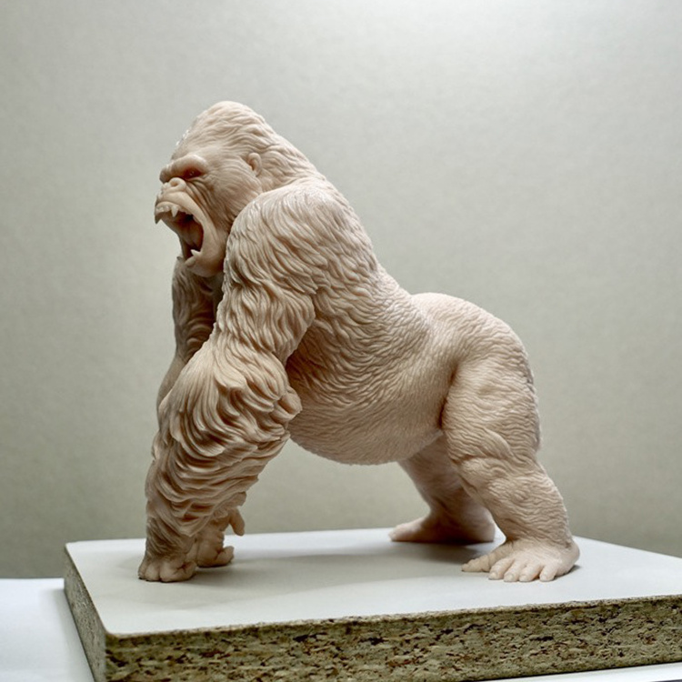 Custom Home Decor Sculpture Statue Large Lifelike Fiberglass Gorilla Statue Modern Design Life Size King Kong