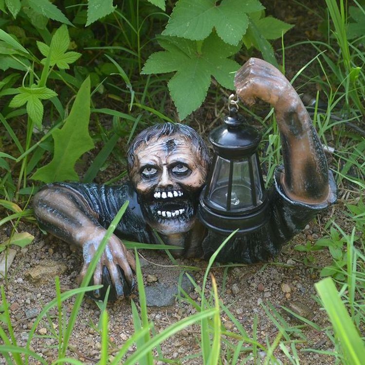 Halloween Decor 2021 New Style Scary Resin Zombie Figure Cheap Festival Party Decor Small Horror Halloween Yard Decor