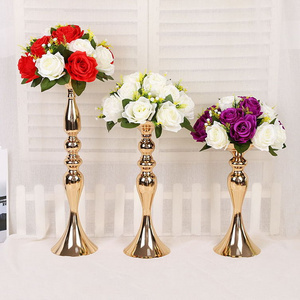 Luxury Golden Mermaid Shape Vase De Fleur De Mariage Tabletop Decor Metal Trumpet Vase For Wedding Centerpieces