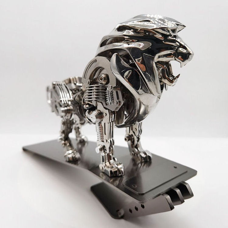 Lion Custom Mechanical Model High End Punk Style Metal Craft Decor Items Future Design Mechanical Lion Metal Home Decor