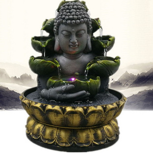 Buddha 2021 Feng Shui Product Creative Resin Crafts Buda Fountain Home Office Decoration Elegant Buddha Welcome Statue