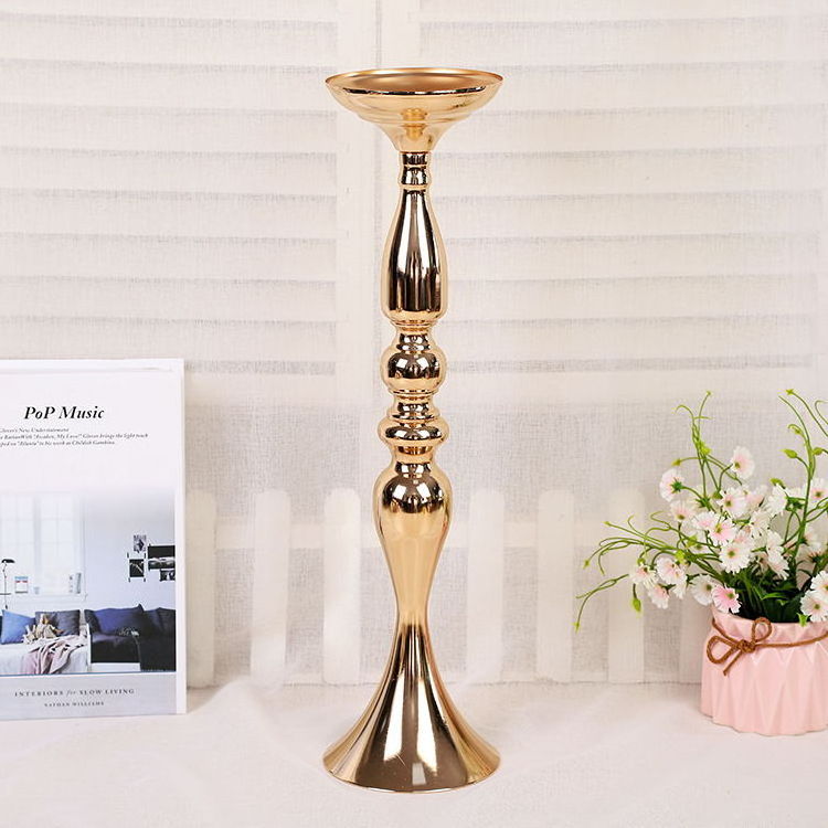 Luxury Golden Mermaid Shape Vase De Fleur De Mariage Tabletop Decor Metal Trumpet Vase For Wedding Centerpieces