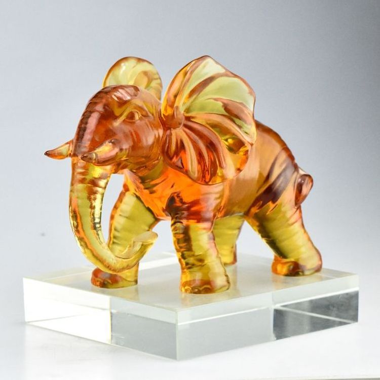 High Grade Glass Crafts Living Room Decorative Object Elefante De Cristal Figuras Business Gifts Crystal Elephant Figurines