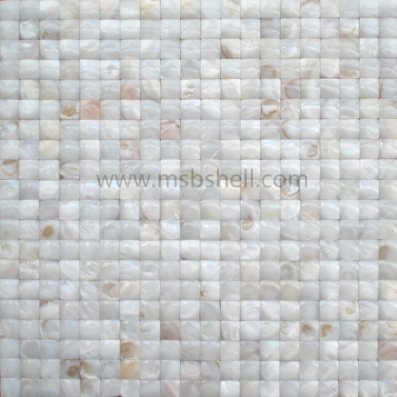 Convex Mother of Pearl Tile, Peel and Stick Shell 3D Mosaic Tile for Kitchen Backsplash