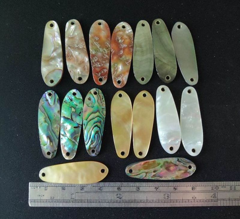 2020 Hot Selling Abalone Shell Whitelip Blacklip Mother of Pearl Seashell Hard 37mm Fishing Lures Spoon