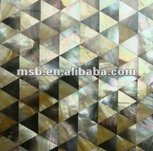 TR018 triangle black lip sea shell panel for wall decoration mother of pearl shell mosaic tile