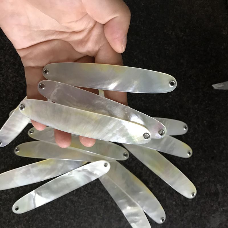 Luxury Perch Squid Lure Spoon White Mother of Pearl Shell Fishing Lures for Ocean Beach Fishing