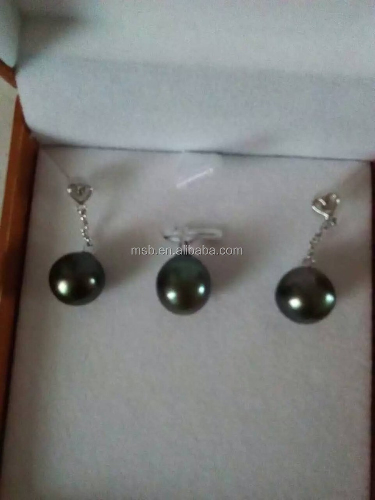 11-12mm perfect round top quality tahiti black pearl