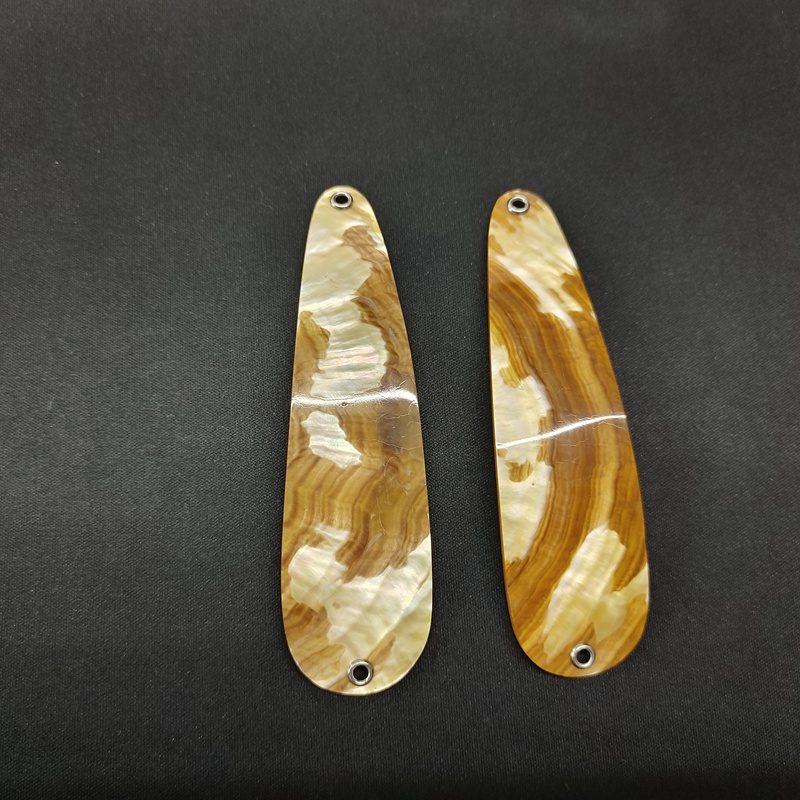 Natural Craft Yellow Mother of Pearl Shell Sport Fishing Lures Spoon Accessories Hard Bait Boat for Ocean Lake River