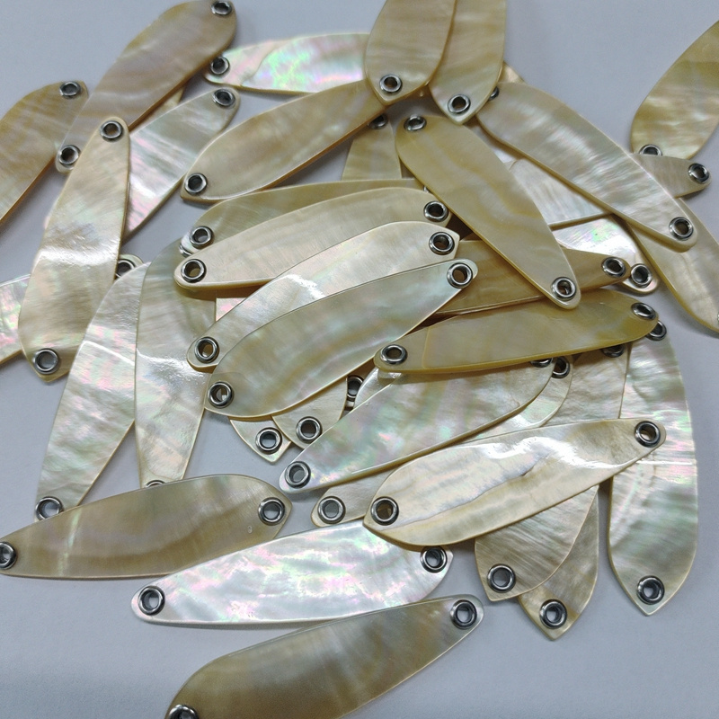 Outdoor Sports Yellow Mother of Pearl Shell Fishing Equipment Ocean Boat Fishing Lures Spoon Hard Bait for Sea Fish