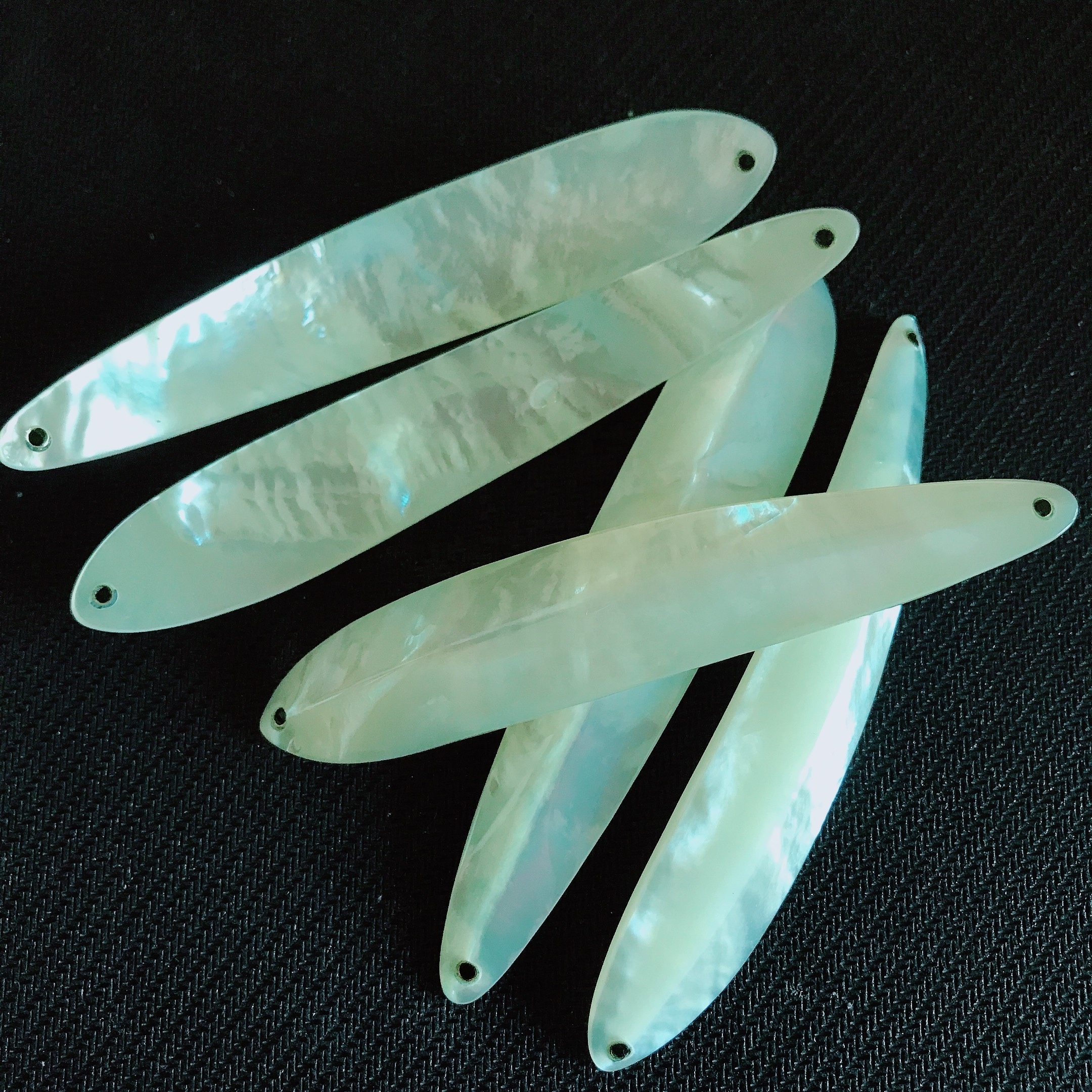 100mm White mother of pearl shell fishing spoon lures