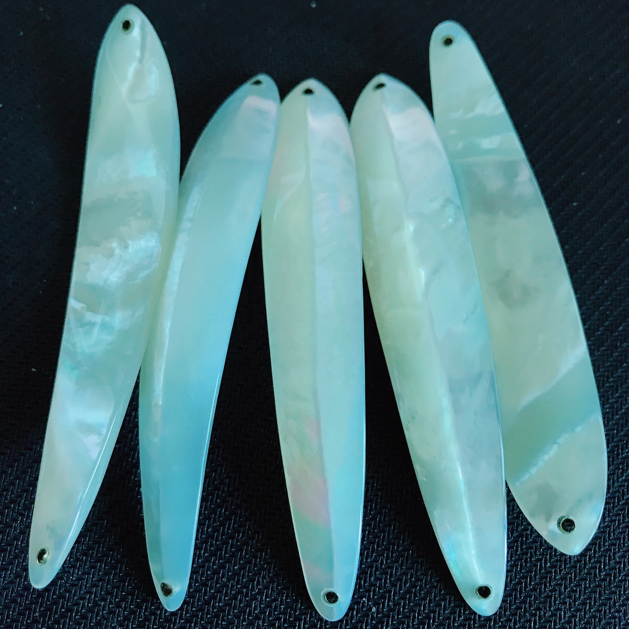 100mm White mother of pearl shell fishing spoon lures