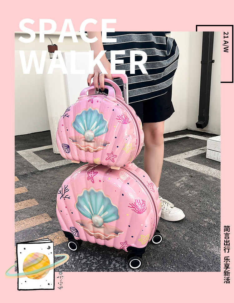 New Shell Children's Luggage and Makeup Case Mother Set Travel Case Large Capacity Universal Wheel Women's Treasure Trolley Case