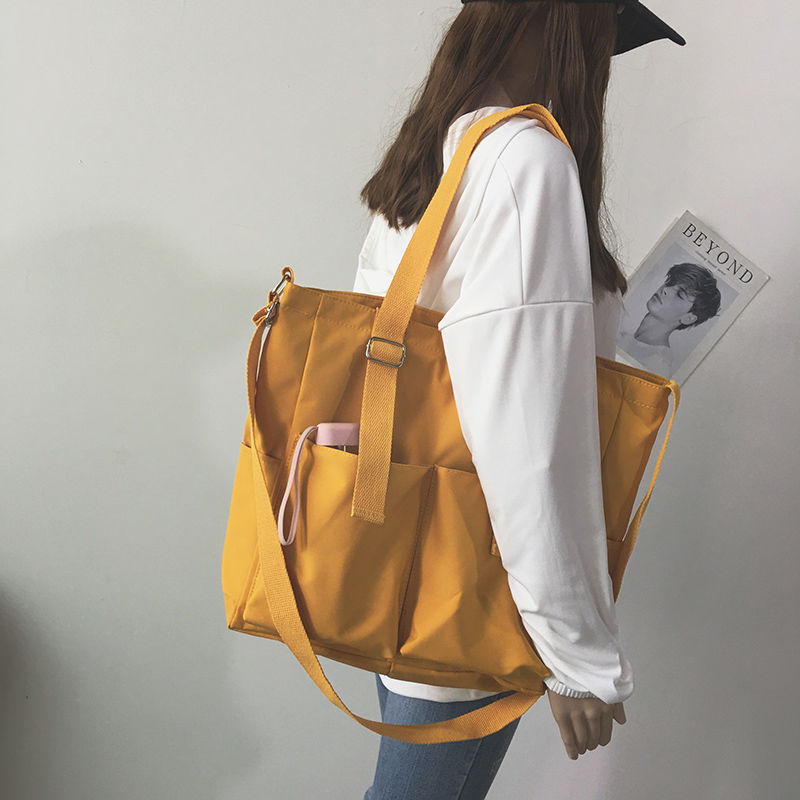 Waterproof Oxford Large Capacity Canvas Girl Shoulder Hand Bucket Bag Basket Female Crossbody Bags For Women Casual Tote Purses