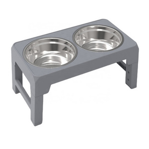 2023 New Design Adjustable Elevated Dog Bowl Bowls Height Raised Dog Bowl Stand Personalized Dog Feeder with 304 Stainless Steel