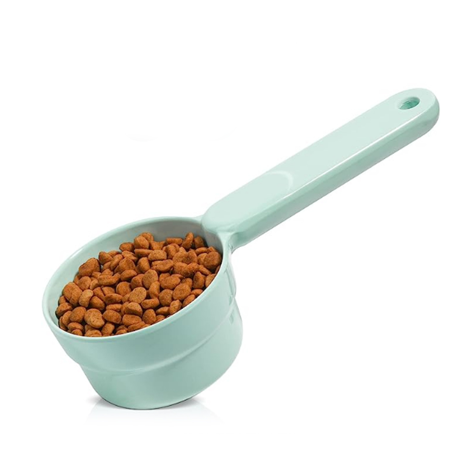 Wholesale Stylish Multi-functional Melamine Pet Cat Food Scoop Rounded Shape with Long Handle for Small Animals