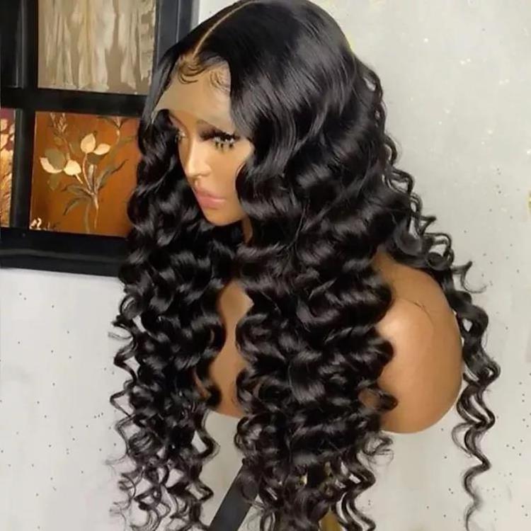 150% 180% Density 13X6 Deep Wave Lace Front Wig 32 34 36 inch with Transparent Lace can Be dyed and bleached to Highlight wigs