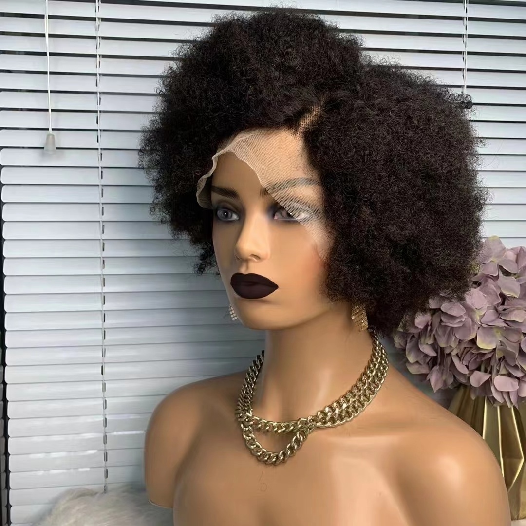 Cheap Short  Wig Human Hair Lace Front Brazilian Hair Extension Wig Afro Kinky Curly Full Lace Human Hair Wig For Black Women