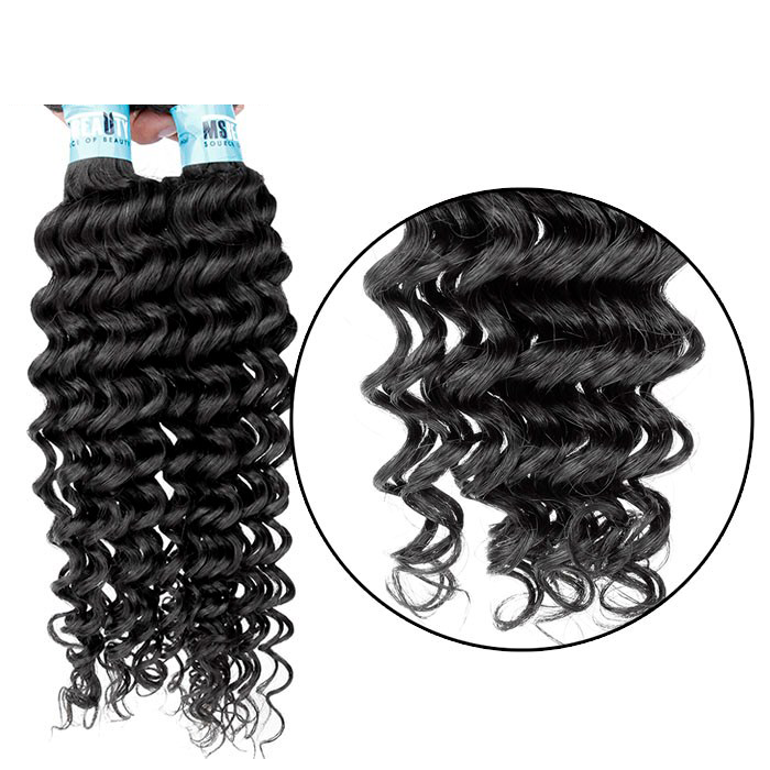 MS Beauty hair 7A 8A 9A 10A 11A Virgin remy Indian Deep Curl Kinky Curly Hair bundle With Closure frontal match well