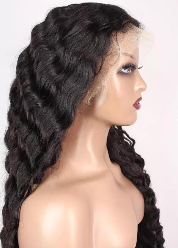 150% 180% Density 13X6 Deep Wave Lace Front Wig 32 34 36 inch with Transparent Lace can Be dyed and bleached to Highlight wigs