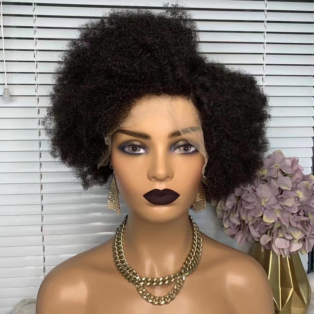 Cheap Short  Wig Human Hair Lace Front Brazilian Hair Extension Wig Afro Kinky Curly Full Lace Human Hair Wig For Black Women