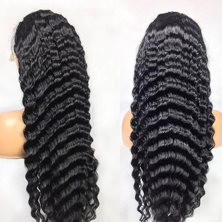 150% 180% Density 13X6 Deep Wave Lace Front Wig 32 34 36 inch with Transparent Lace can Be dyed and bleached to Highlight wigs