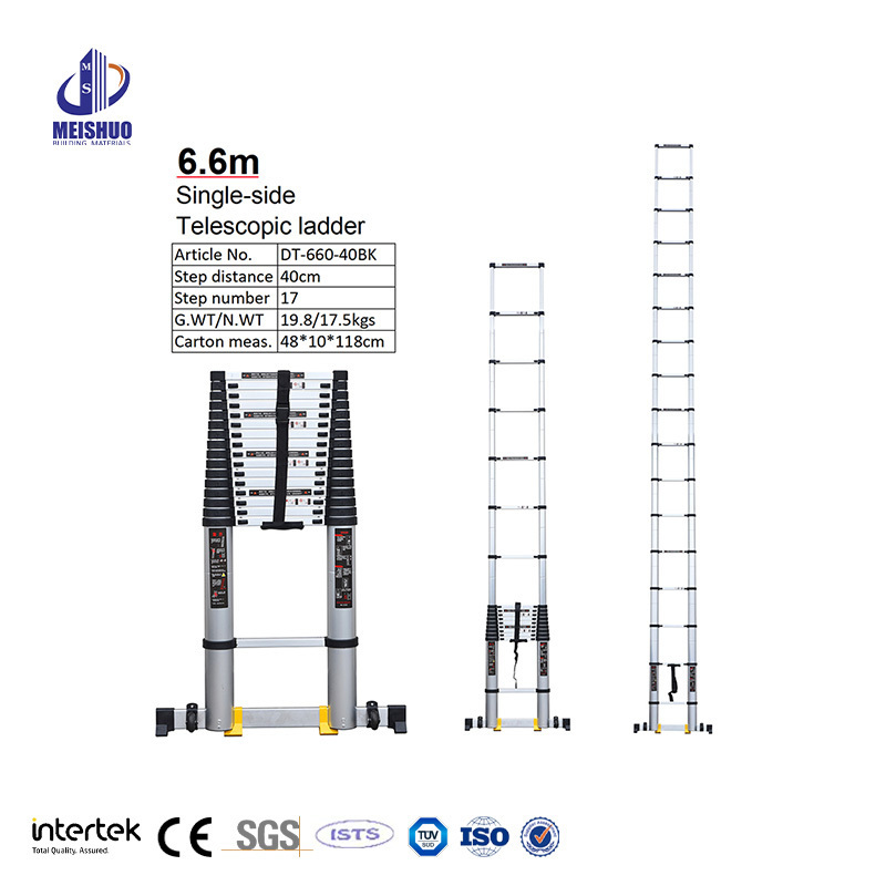 EN131 3.8m Safety portable stairs lock folding step aluminum telescopic safety foldable ladder AOYI ladder escaleras