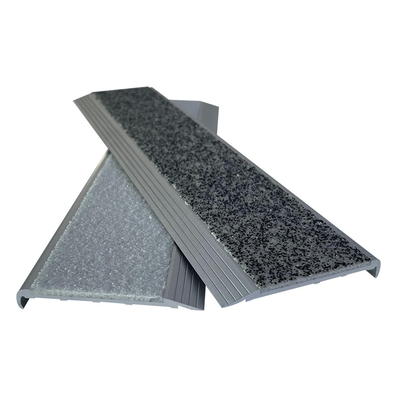 Anti Slip Aluminum Base Carborundum Insert Step Edging Stair Tread Cover Heavy Duty Stair Nosing