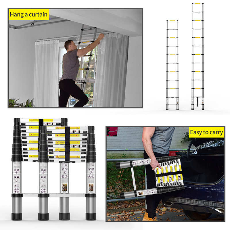 fiberglass and aluminium loft Telescopic Part Light weight Extension attic foldable step Ladders